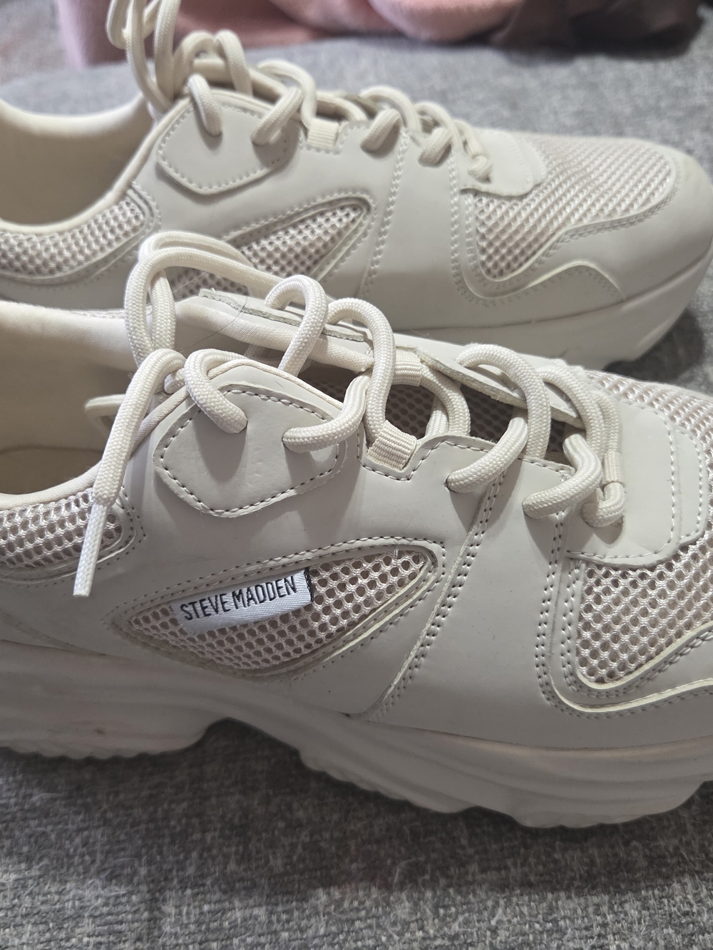 Steve Madden Beige/Taupe Platform Sneakers